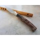 Coltello tipo dorgalese con manicatura animata in corno muflone